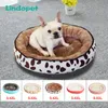 Hundb￤dd Sommarv￤rmning Kennel Pet Floppy Comfy Plush Rim Cushion och Nonslip Bottom Dog Beds For Large Small Dogs House 201119