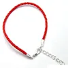 100 teile/lose Rote Farbe Leatheroid Geflochtene Schnur Armbänder 18 - 20 cm Viel Glück Leder Armband Mädchen Schmuck Geschenk