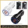 QC3.0 USB Fast Charging 3.1A Car Charger with Retail Box CE FCC ROHS Certified Dual Port Quick Chargers for iPhone Samsung Huawei Xiaomi