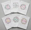 Bordado Guardanapos Carta Algodão Tea Toalhas Absorvens Absorvent Tabela Uso de Cozinha Handkerchief Boutique Casamento Pano 5 Designs Sn1912