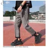 Mäns byxor Men's PR Yellow Black Plaid Slim Fit 2022 Korean Men Casual Harem Hip Hop Joggers Unisex Streetwear1