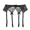 Varsbaby sexy fil de dentelle sans doublure lingerie ensemble soutien-gorge + culotte + tongs + jarretière + bas 5 pcs LJ201031