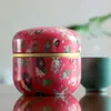 Metal Tin Tea Box Flower Pattern Candy Cookie Container Tea Jar Cans Case Round Shaped Tinplate Storage Box EEF3538