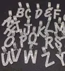 A-Z Baguette Single Letter Anhänger Halskette Iced Out Cubic Zriconia Hip Hop Schmuck für Männer Frauen