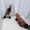 Designer-2022 Sandali con tacchi alti da donna Scarpe Muaddi Amina Tacco a farfalla Abito da festa per feste Scarpe sexy a punta alla moda