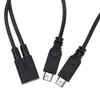 Micro USB Kobieta do 2 mężczyzn Y rozdzielacz rozszerzenia data przedłużacza kabla 30 cm