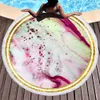 Round Beach Towel For Adult Large Colorful Quicksand Pattern Microfiber Shower Bath Towels Travel Blanket Swimming Cover Home LLS99-WLL