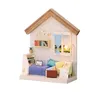 mini doll house miniatures living room diy dollhouse books miniature kit wooden house for children furnitures maison de poupee 201217