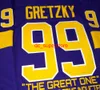 Tanie Custom Vintage Wayne Gretzky La Kings Kariera CCM Hockey Jersey Stitch Dodaj dowolny numer Nazwa Mężczyźni Kid Hockey Koszulki XS-5XL