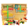 Boîte à outils en bois pour enfants, jeu de simulation, jouets éducatifs Montessori, démontage d'écrou, assemblage de vis, réparation de simulation, outil de charpentier LJ201007