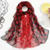 Шифон Шелковый пляжный шарф для женщин Мусульманская Волна Hijab Point Print Bandana Georgette Длинная шаль высокого качества