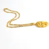 Ltalian Figaro Link Kedja Halsband Hängsmycke Huvud Sun Wukong Handsome Monkey King US Mens Solid Gold GF 4 mm Bredd Mode Smycken