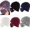 Inverno Malha Quente Beanie Reusável Lavável Face Máscaras Ao Ar Livre Esportes Mulher Máscaras de Caps Cyz2943