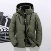 Erkekler Aşağı Parkas 20 Derece Kış Parkas Erkekler Ceket Aşağı Erkek Beyaz Ördek Aşağı Ceket Kapşonlu Açık Kalın Sıcak Yastıklı Kar Ceket Büyük Boy M4XL 220909