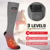 Chaussettes chauffantes chaudes d'hiver chaussettes chauffantes électriques rechargeables bas imperméables pour hommes femmes Camping en plein air randonnée ski