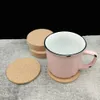 1000pcs Round Wood Coasters Cup Mats 95*95*3mm Plain Cork Coaster Rounds & Square Drink Wine Coffee Pot Cups Mat Party Home Bar Table Anti Scald Cushion With DHL Delivery