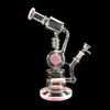 Bongs Recycler Glass Bong 물 담뱃대 Oil Rig 13 "water pipe Birdcage Big Bubbler Mobius 매트릭스 사이드카 비커 Heady 14mm Bowl Three Colors