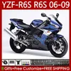 Corpo moto per YAMAHA Blu lucido YZF-R6S YZF600 YZF R6 S 600 CC 06-09 Carrozzeria 96No.80 YZF R6S 600CC YZFR6S 06 07 08 09 YZF-600 2006 2007 2008 2009 Kit carenature OEM