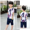 Kids S Baby Nieuwe Jongens Kleding Tops t-shirt + Korte Broek Outfit Set Jongen Kleding Leeftijd voor 3 T 4 5 6 7 8 9 10 11 12 jr 2 Kleuren