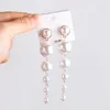 Nowe nieregularne kolczyki z pereł w Japonii i Korei Wyśmienite Diament Pięć Spioste Kolczyki Star Francuskie Eleganckie przesady Duże kolczyki