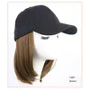 Autumn Casual Regulowany kapelusz baseballowy z krótkimi perukami włosów Bob Hair Syntetyczne czapki dla kobiet J1210