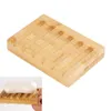Trä naturlig bambu tvål diskar bricka hållare badrum förvaring tvål rack tallrik container badrum matlagring box5518671