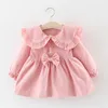 Melario Frühling Baby Mädchen Kleider Casual Erdbeere Druck Kinder Kleid Süße Langarm Kinder Kleider für Mädchen Kinder Kleidung 210412