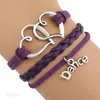 Dance Dancer Music Note Treble Clef Wave Ballet Heart Infinity Love Charm Bracelets Violet Rose Femmes Hommes Bijoux Cadeau Personnalisé1