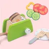 Träkökleksaker låtsas Spela barn kök set cutting magnetic frukt grönsak miniatyr mat flickor leksaker pedagogiska leksaker lj201211