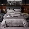 Pure Egyptian Cotton Solid Color Bedding set Ultra Soft Premium ( Duvet Cover Bed Sheet Pillow Shams) Queen King Size 4/6Pcs LJ200818