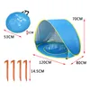 아기 비치 텐트 휴대용 방수 빌드 태양 천막 보호 텐트 키즈 야외 여행 차양 재생 하우스 완구 xa213a lj200923