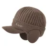 冬のメンズ帽子厚い風に耐える太陽ビオルアウトドアライディングウォームイヤー保護ニット帽子男性野球帽子釣り帽子