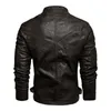 Automne Hiver Vestes en cuir pour hommes Casual Mode Stand Col Veste de moto Hommes Slim Fit Qualité PU Veste en cuir Hommes 201218