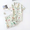 Хлопковая тонкая пижама дамы летние шорт -шорты домашние костюмы ночная одежда