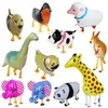 Walking Pet Animal Helium Aluminum Foil Balloon Automatic Sealing Kids Baloon Toys Gift For Christmas Wedding Birthday Party Supplies LX4076