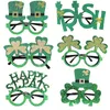 St Patrick's Day Decoration Glasses Green Hat Clover Party Barn Klä upp Frame Holiday Dekorera W7