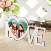 LOVE Heart Shape Picture Sublimation Blank Board Painting Wooden HDF Table Ornaments Stand Water Proof Solid Color 10 93xm L2