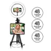 10 '' RGB LED Halka Işık ile Tripod Standı Tablet Selfie Fotoğraf YouTube Tiktok Video Streamming Renkli LED Lamba