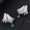 Boucles d'oreilles à double étalon de luxe Godki Luxury Boucles d'oreilles en or de zircon cubique pour femmes bijoux de fête de fiançailles de mariage 1867