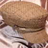 Cappelli Sboy Caps Donne Spring Fashion Vintage Tweed Gold Thread Hat Female Visor Ottagonale Baker Boy Hat19275483