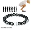 Pulseras de cuentas de cadena de piedra blanca nueva, pulsera de hematita magnética para mujeres y hombres, joyería PowerFashion, regalo de voluntad y arena