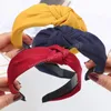 Moda Geniş Düğüm Bantlar Kumaş Örme Ipek Hairbands Kadınlar Kızlar Için El Yapımı Saç Hoops Bayanlar Çerçeve Saç Aksesuarları