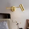 Adjustable Swing Arm Wall Lamp Nordic Creative Gold/Black LED Reading Wall Mounted Lights For Hotel Foyer Bedroom Bedside Decoration