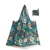 Foldable Shopping Bag Thick Large Tote ECO Reusable Waterproof Oxford Cloth Reusable Fruit Grocery Pouch Floral Pattern RRE12807