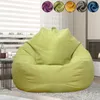 Lazy Sofa Cover Solid Chair Covers Without Filler Linen Cloth Lounger Seat Bean Bag Pouf Puff Couch Tatami Living Room Beanbags 220225