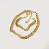Lyxig designer smycken kvinnor chokers halsband guld kubanska kedjor för män med d hängande rostfritt stål armband örhängen set mode stil