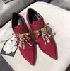 Hot Sale-Red black Women Pumps retro rhinestone string beaded 9 cm High Heels Jewelry crystal pear ankle boots wedding Shoes for ladies