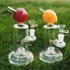 Peach 5 Colors Glass Bong Perk Heady Glass Oil Rig Water Pipe Bongs Wax Dab With Bowl Smoking Pipes 14mm Female Oil Burner Unique Fruit