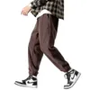 Herrbyxor Casual Men Harem Elastiska Midja Höst Vinter Trendiga Fleece Sweatpants Varmlös komfort Man Jogging Sportbyxor