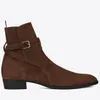 Haut top en daim authentine cuir wyatt charme bottes cale de mode slp hommes classiques de la cheville brun rouge noir denim bo8495660